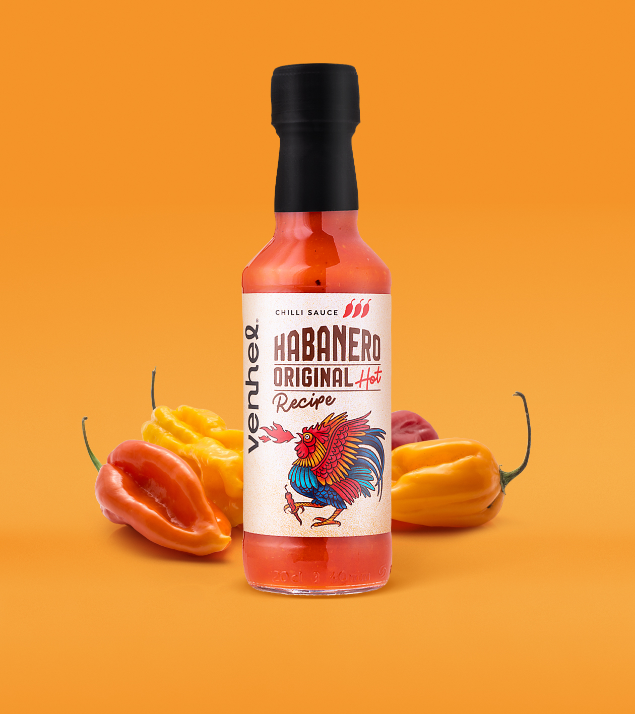 VENHEL辣醬包裝設(shè)計“手繪公雞插圖”