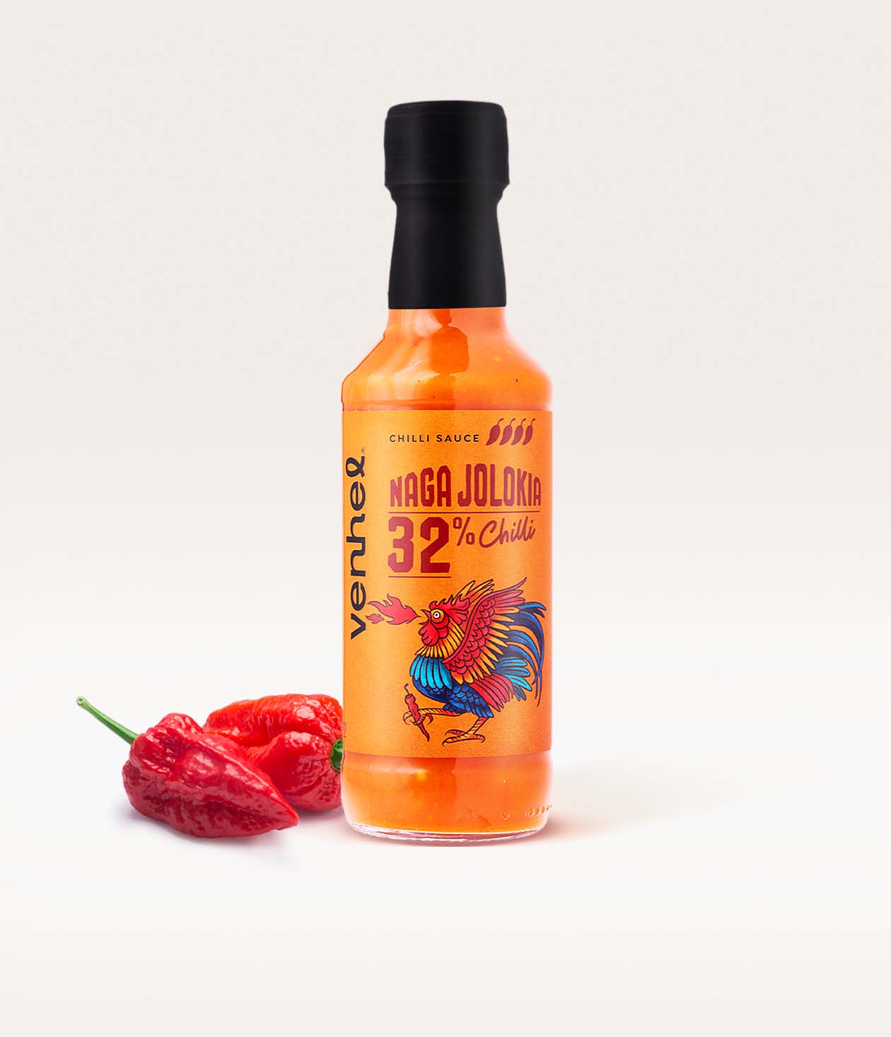 VENHEL辣醬包裝設(shè)計“手繪公雞插圖”