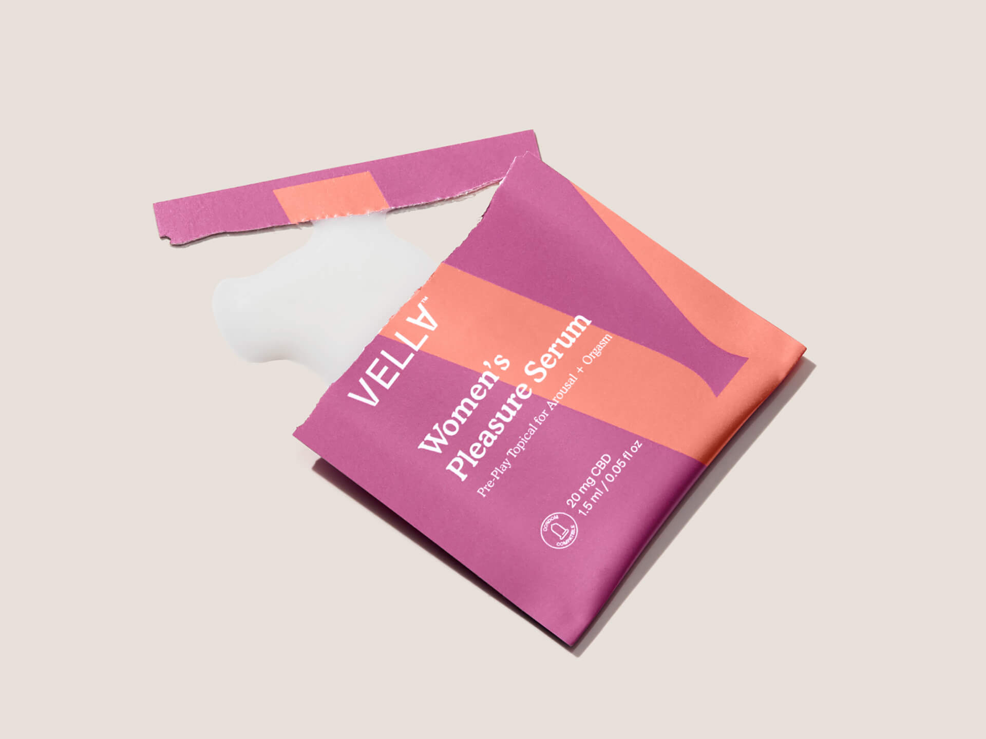 Vella女性愉悅精華素包裝設(shè)計(jì)，化妝品風(fēng)格，突出v字母識(shí)別