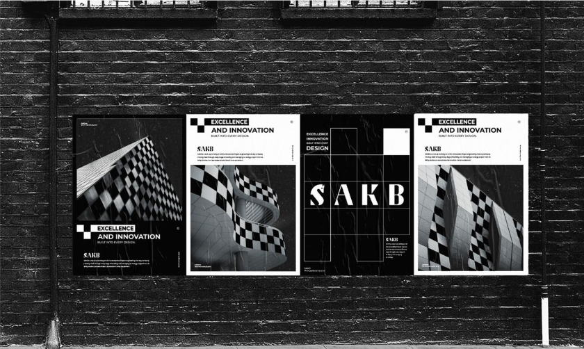 SAKB可再生能源建筑公司企業(yè)vi形象設(shè)計(jì)—S+國際象棋馬logo設(shè)計(jì)與棋盤輔助圖形設(shè)計(jì)