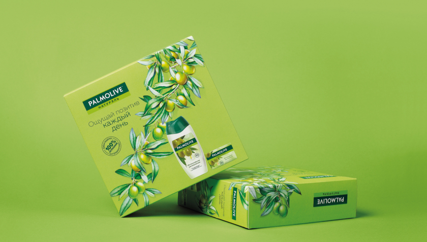 Palmolive 洗護(hù)沐浴露禮品套裝禮盒包裝設(shè)計,對角線植物圖案 Palmolive 洗護(hù)沐浴露禮品套裝禮盒包裝設(shè)計,對角線植物圖案