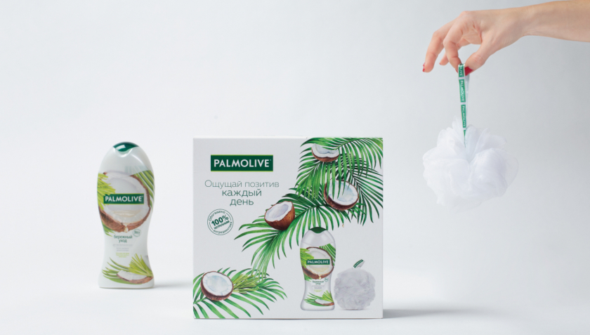 Palmolive 洗護(hù)沐浴露禮品套裝禮盒包裝設(shè)計,對角線植物圖案 Palmolive 洗護(hù)沐浴露禮品套裝禮盒包裝設(shè)計,對角線植物圖案