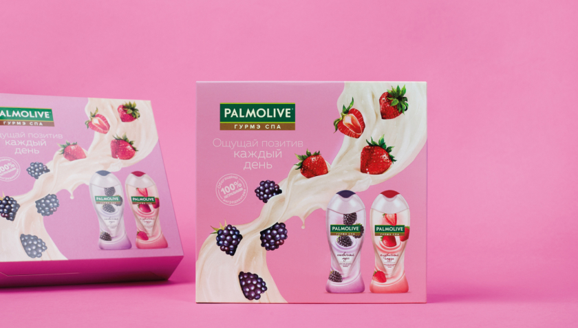 Palmolive 洗護(hù)沐浴露禮品套裝禮盒包裝設(shè)計,對角線植物圖案 Palmolive 洗護(hù)沐浴露禮品套裝禮盒包裝設(shè)計,對角線植物圖案