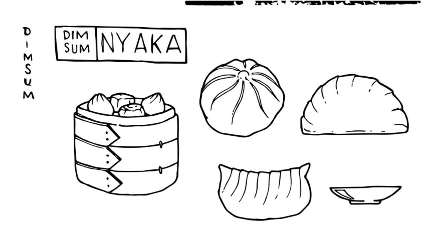 DIMSUMNYAKA 包子餃子點(diǎn)心手繪插圖設(shè)計(jì)