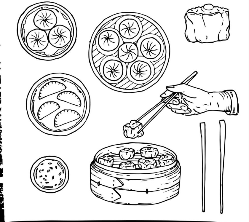 DIMSUMNYAKA 包子餃子點(diǎn)心手繪插圖設(shè)計(jì)