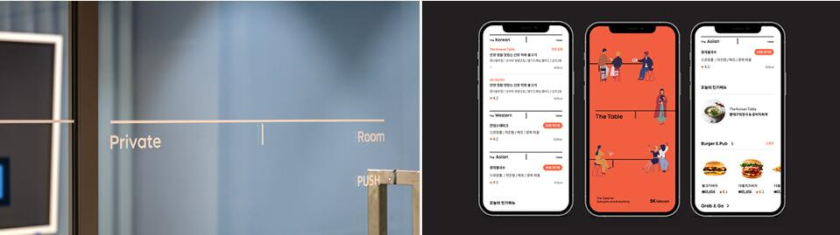 The Table 電信品牌vi視覺識別設(shè)計空間設(shè)計及導(dǎo)視,與桌子結(jié)合的長長的T型水平線元素 The Table 電信品牌vi視覺識別設(shè)計空間設(shè)計及導(dǎo)視,與桌子結(jié)合的長長的T型水平線元素