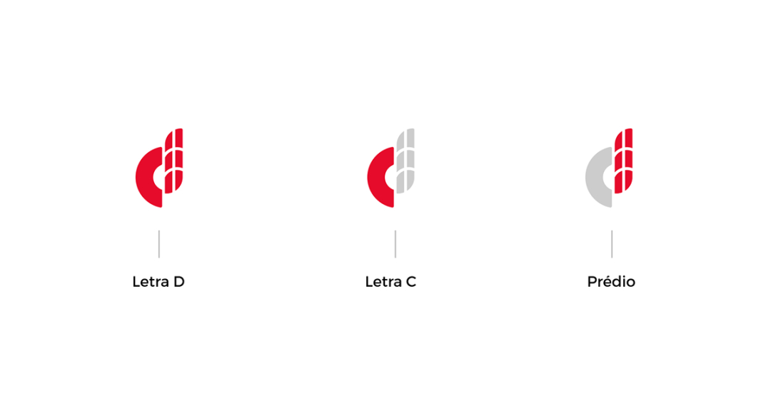 Débora Cardia 土木建筑公司品牌形象設計logo設計vi設計，字母dc+大樓圖形