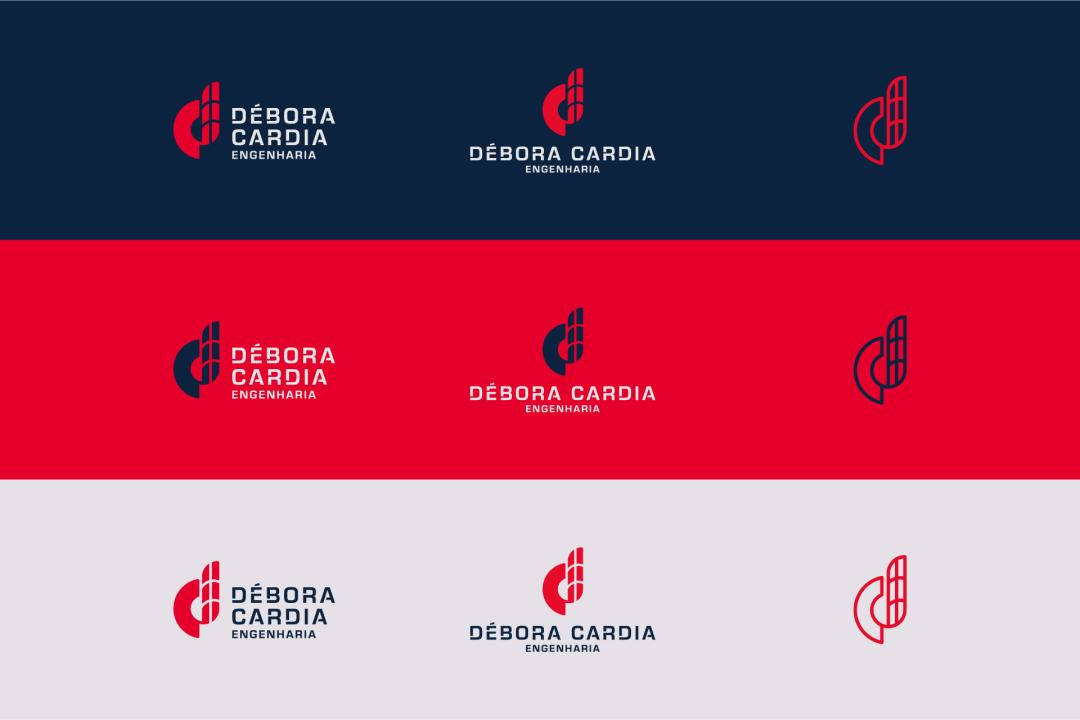 Débora Cardia 土木建筑公司品牌形象設計logo設計vi設計，字母dc+大樓圖形