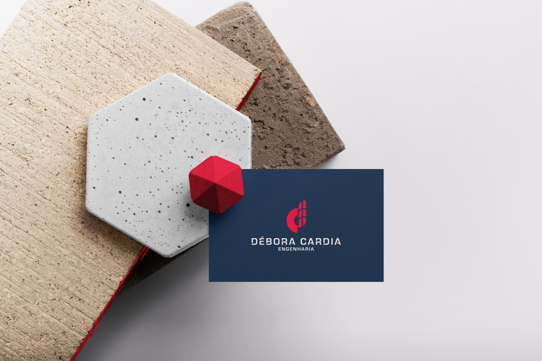 Débora Cardia 土木建筑公司品牌形象設計logo設計vi設計，字母dc+大樓圖形
