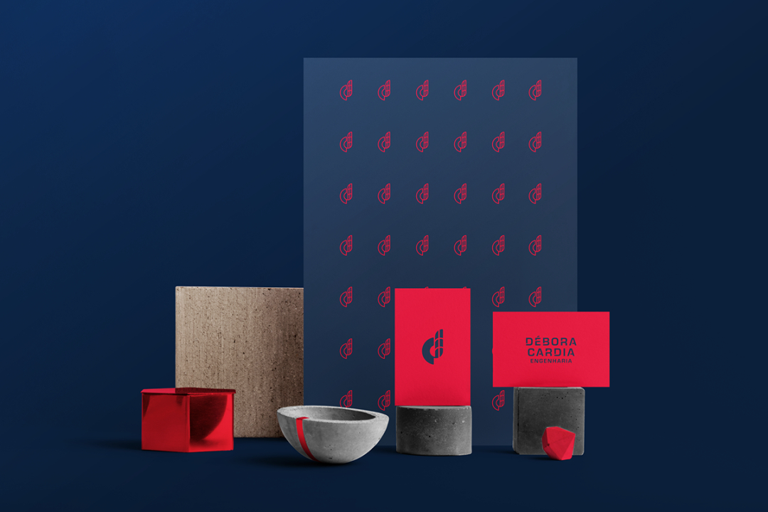 Débora Cardia 土木建筑公司品牌形象設計logo設計vi設計，字母dc+大樓圖形
