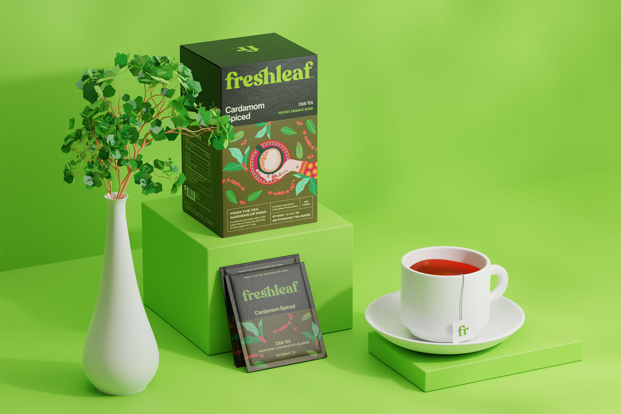 Freshleaf袋泡茶葉包裝設(shè)計,現(xiàn)代時尚矢量插畫風(fēng)格 Freshleaf袋泡茶葉包裝設(shè)計,現(xiàn)代時尚矢量插畫風(fēng)格