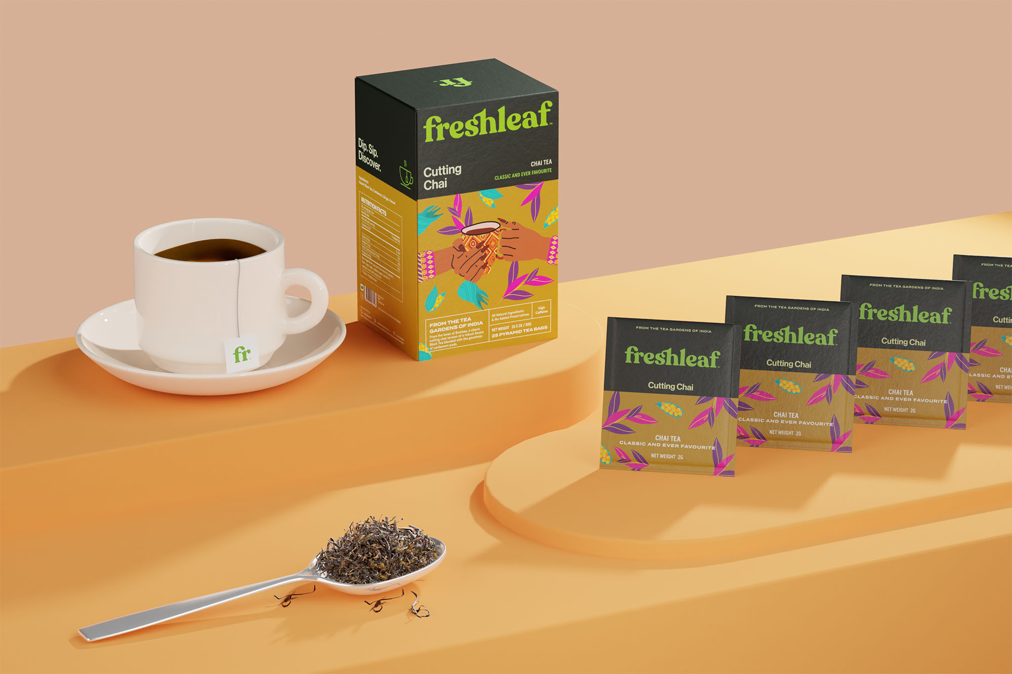 Freshleaf袋泡茶葉包裝設(shè)計,現(xiàn)代時尚矢量插畫風(fēng)格 Freshleaf袋泡茶葉包裝設(shè)計,現(xiàn)代時尚矢量插畫風(fēng)格