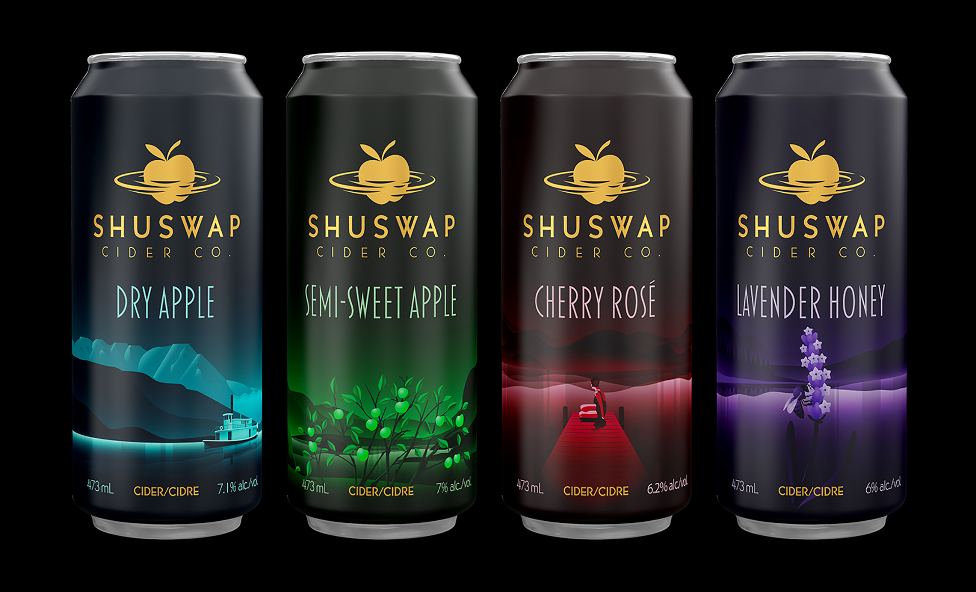 Shuswap 蘋果酒包裝設(shè)計“復(fù)古夢幻插畫”