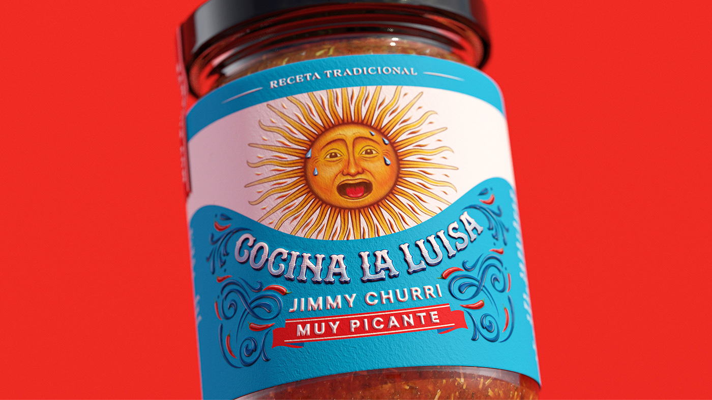 Cocina La Luisa 辣醬包裝設計“太陽公公”圖案 Cocina La Luisa 辣醬包裝設計“太陽公公”圖案