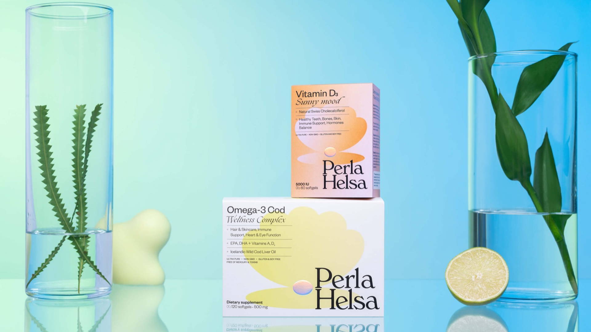 Perla Hesla膳食營養(yǎng)補充劑保健品包裝設(shè)計，貝殼珍珠元素+優(yōu)雅漸變設(shè)計