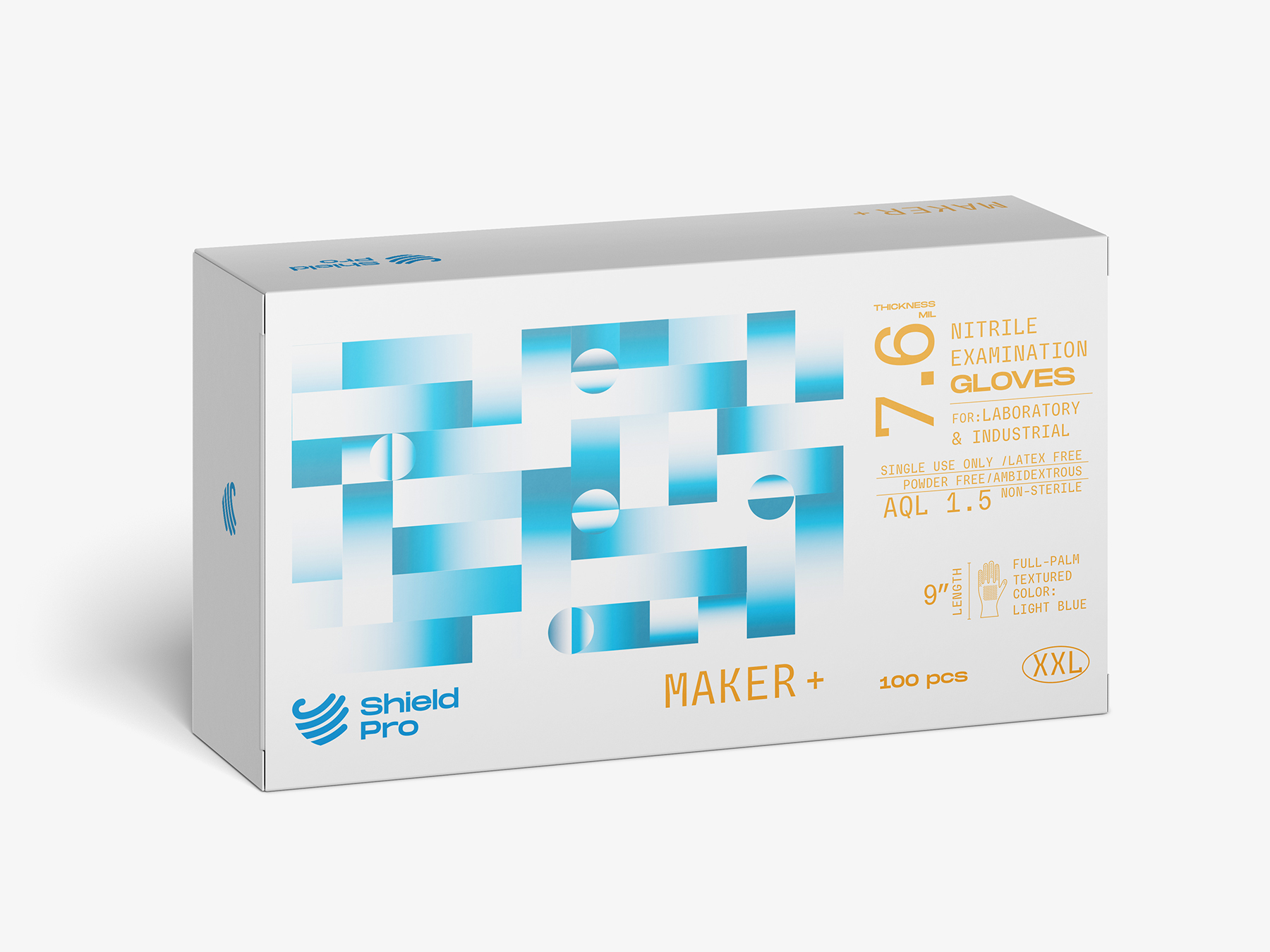 	 Shield Pro 一次性醫(yī)用手套包裝設(shè)計(jì)品牌logo設(shè)計(jì)