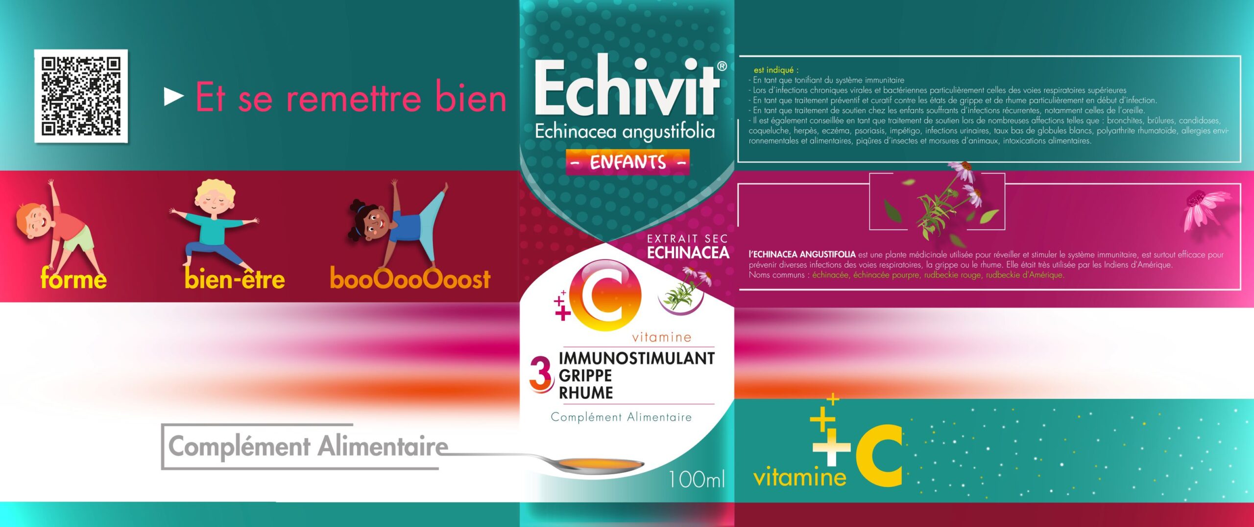 Ecivit OTC藥品包裝設(shè)計(jì)，突出品牌與交叉色塊版式
