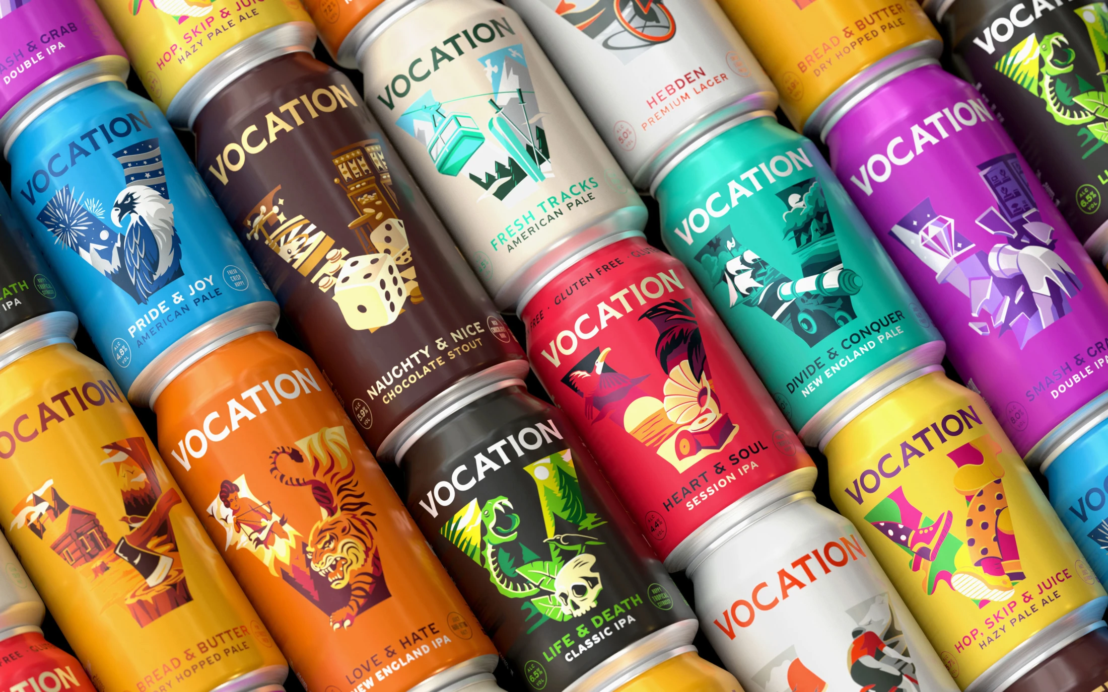 Vocation 手工啤酒包裝設(shè)計(jì),V字母插畫(huà)品牌識(shí)別手法 Vocation 手工啤酒包裝設(shè)計(jì),V字母插畫(huà)品牌識(shí)別手法