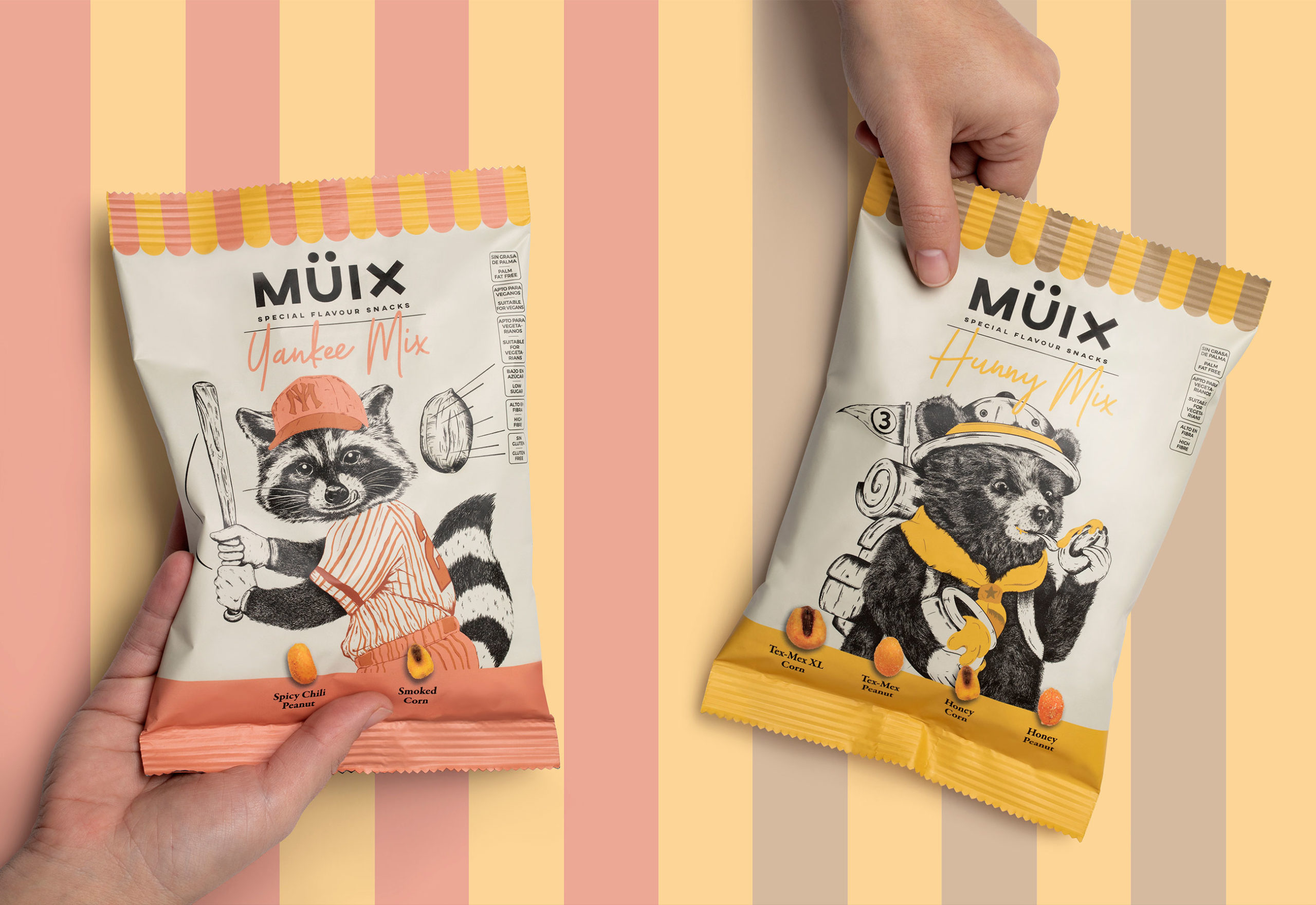 Müix混合口味堅(jiān)果食品包裝設(shè)計(jì)“動(dòng)物擬人”插畫 Müix混合口味堅(jiān)果食品包裝設(shè)計(jì)“動(dòng)物擬人”插畫