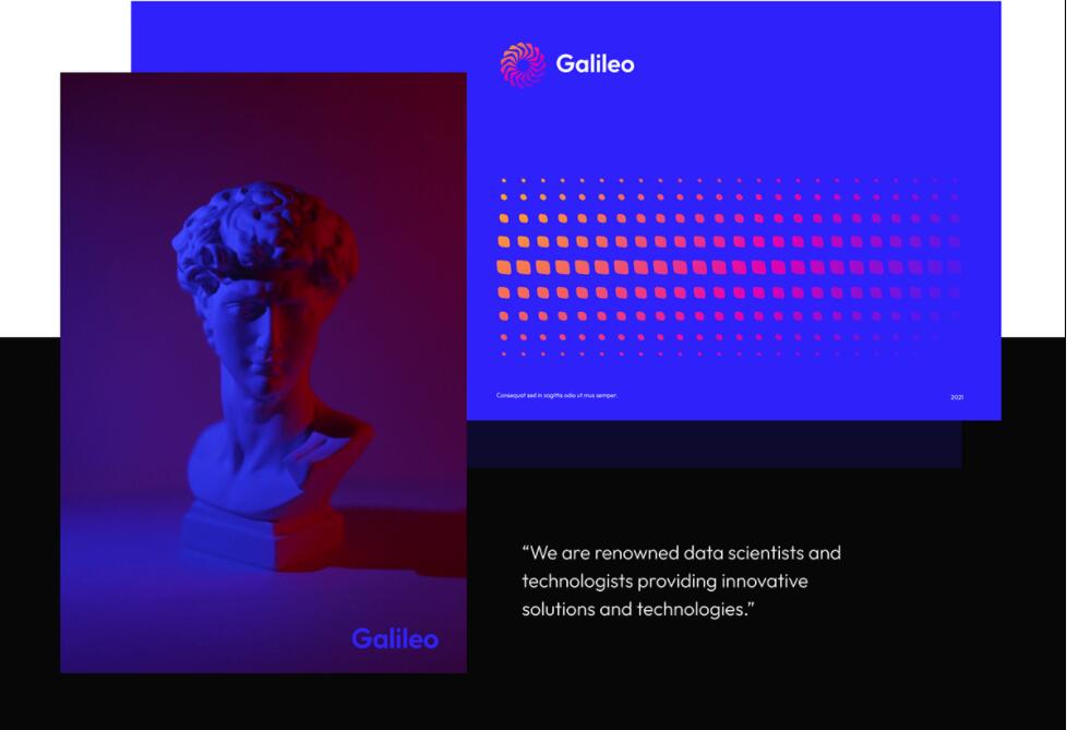 Galileo 人工智能初創(chuàng)公司logo設(shè)計(jì)vi設(shè)計(jì)，酷炫科技風(fēng)格