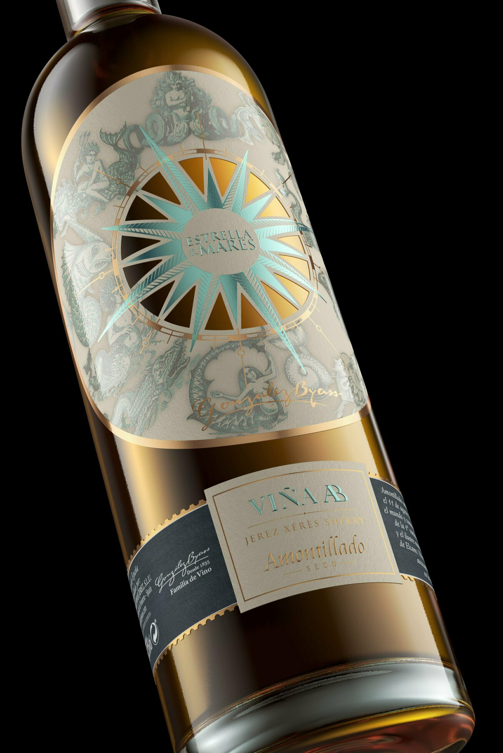 ESTRELLA DE環(huán)球航行紀念版葡萄酒包裝設計”海洋元素+星星品牌識別“