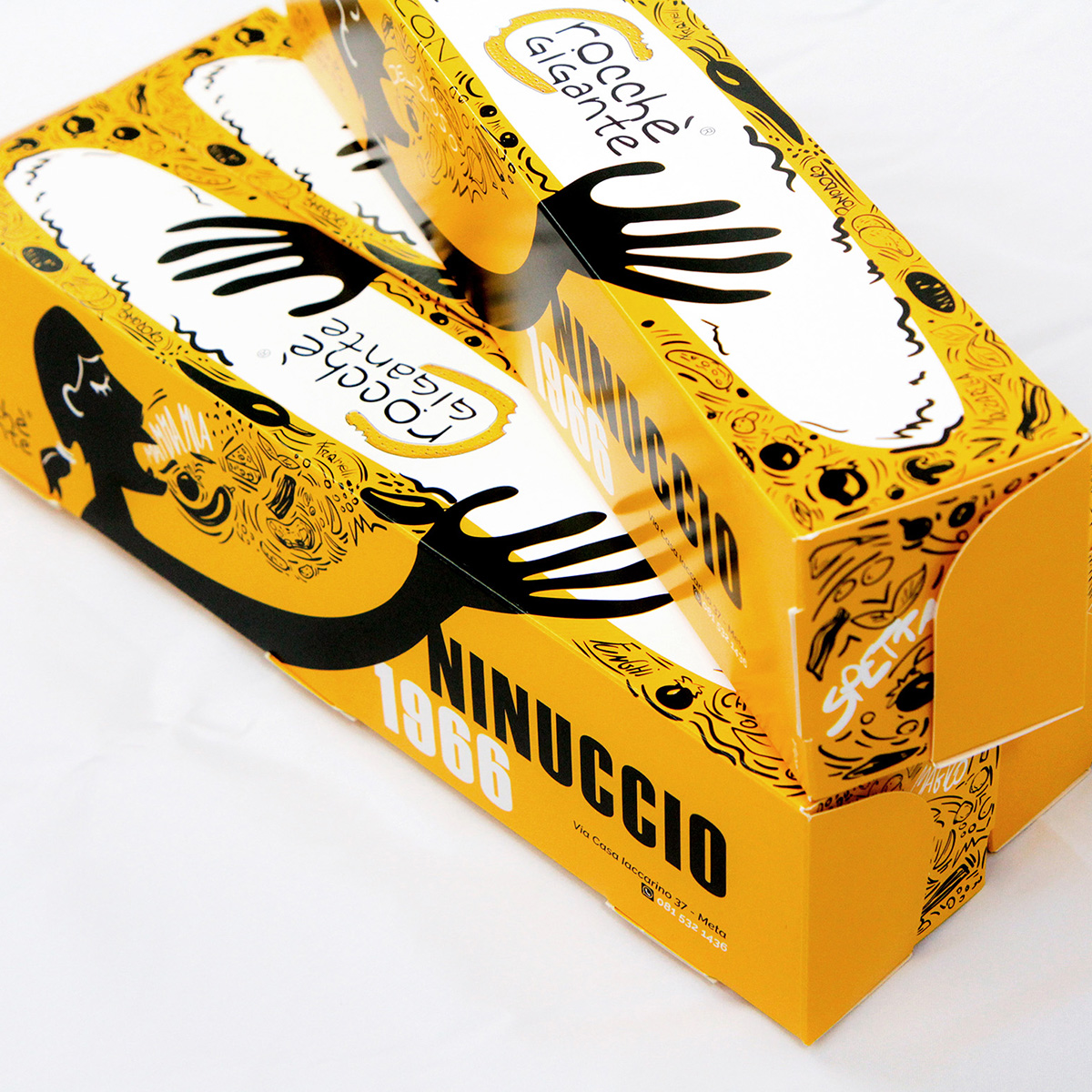 crocchè休閑食品創(chuàng)意包裝設計，張開的手與嘴巴插畫