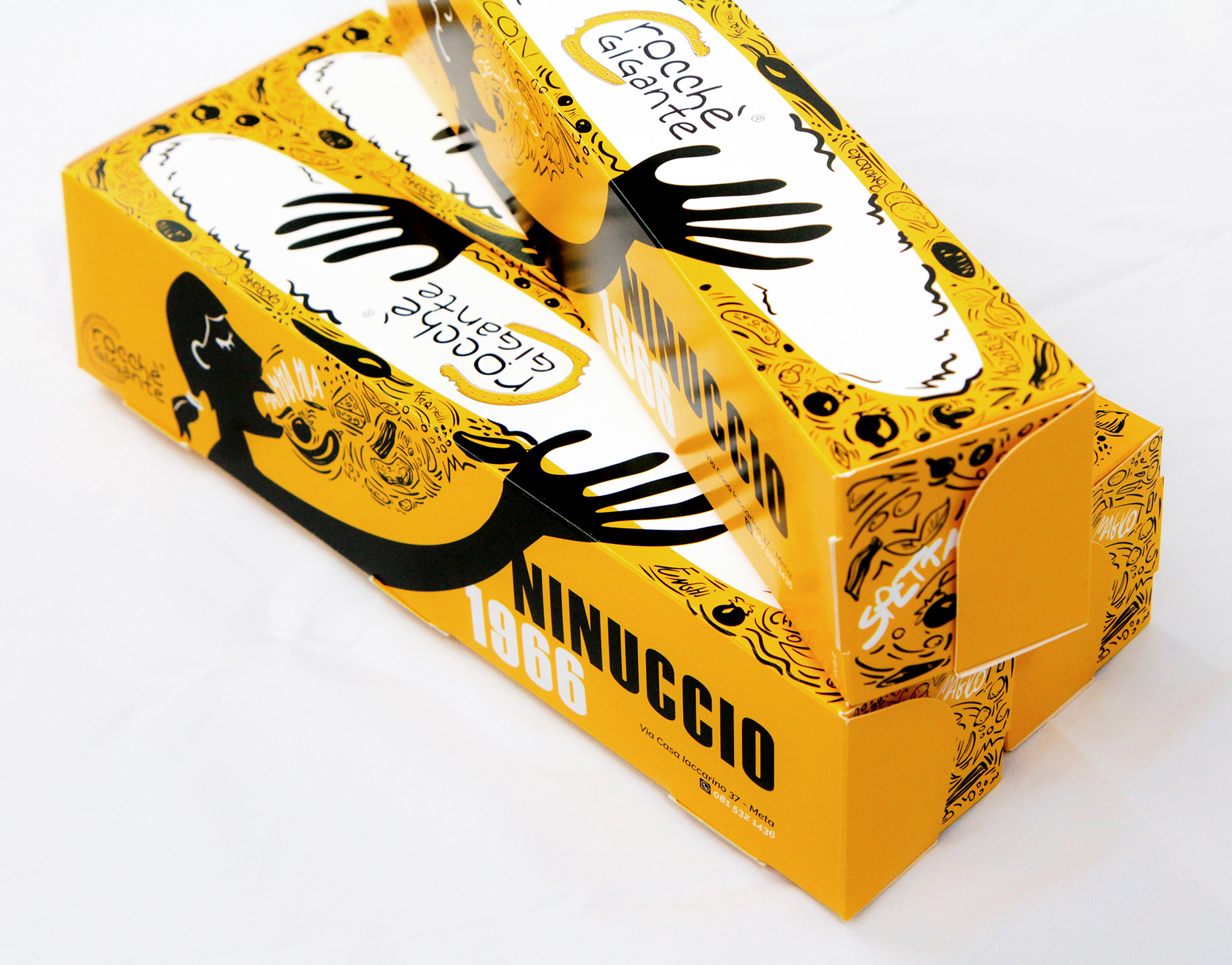 crocchè休閑食品創(chuàng)意包裝設計，張開的手與嘴巴插畫