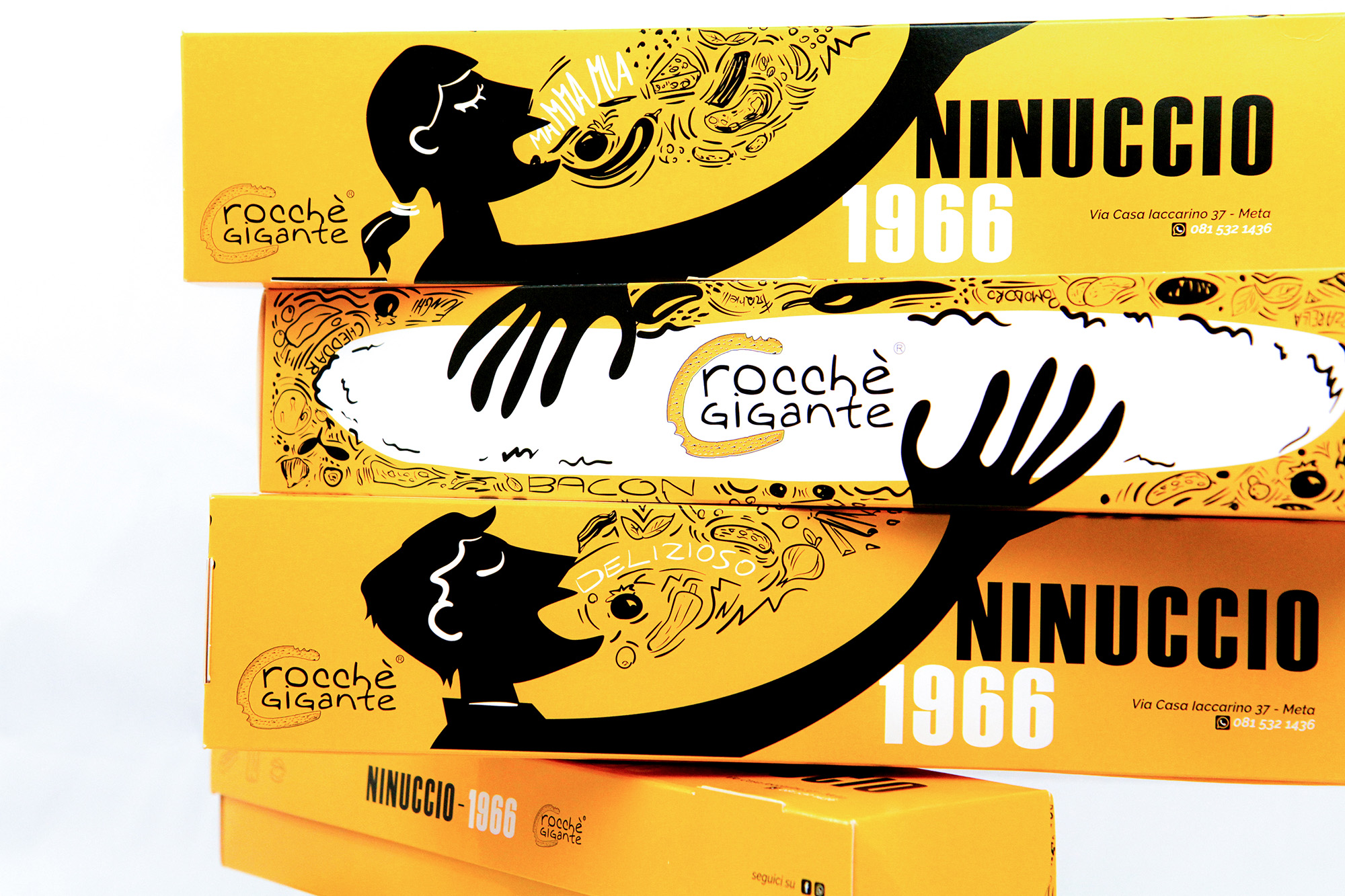 crocchè休閑食品創(chuàng)意包裝設計，張開的手與嘴巴插畫