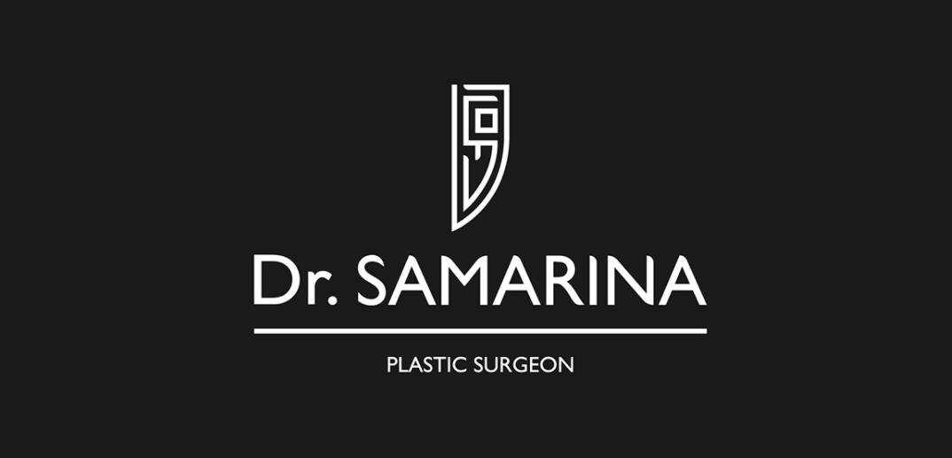 Dr.samarina 美容整形診所醫(yī)院logo設(shè)計，“字母DSO+手術(shù)刀”圖形創(chuàng)意