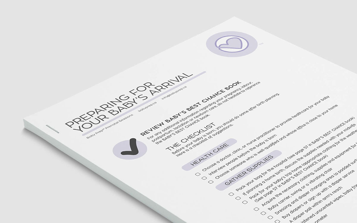 Baby Prep 孕婦產前醫(yī)療教育品牌形象logo設計“心+子宮內嬰兒+孕婦”