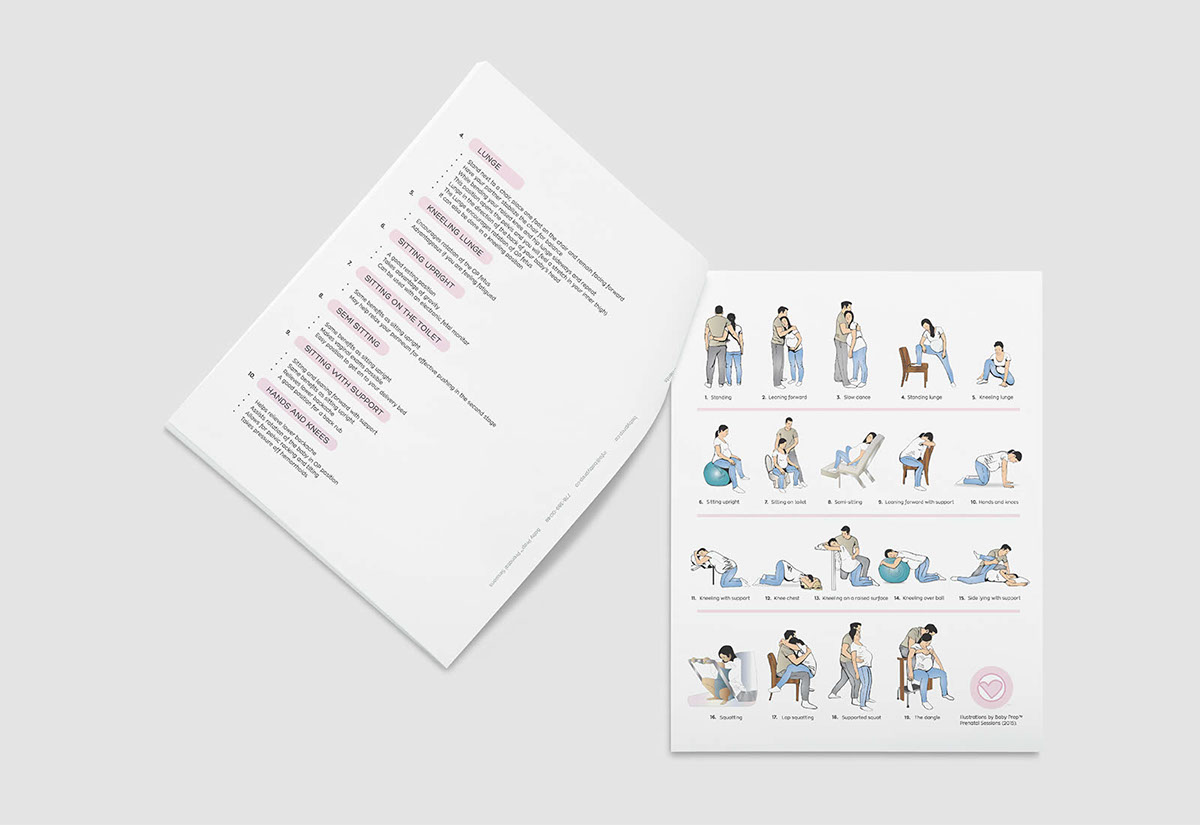 Baby Prep 孕婦產前醫(yī)療教育品牌形象logo設計“心+子宮內嬰兒+孕婦”