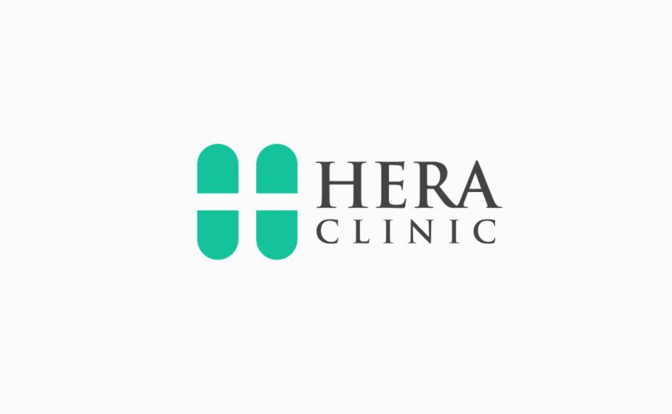 Hera Clinic 赫拉診所醫(yī)院logo設(shè)計(jì)vi設(shè)計(jì)，H字母+十字
