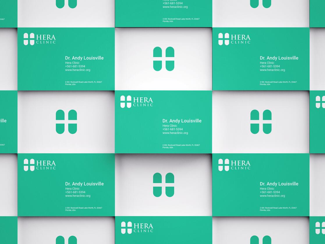 Hera Clinic 赫拉診所醫(yī)院logo設(shè)計(jì)vi設(shè)計(jì)，H字母+十字