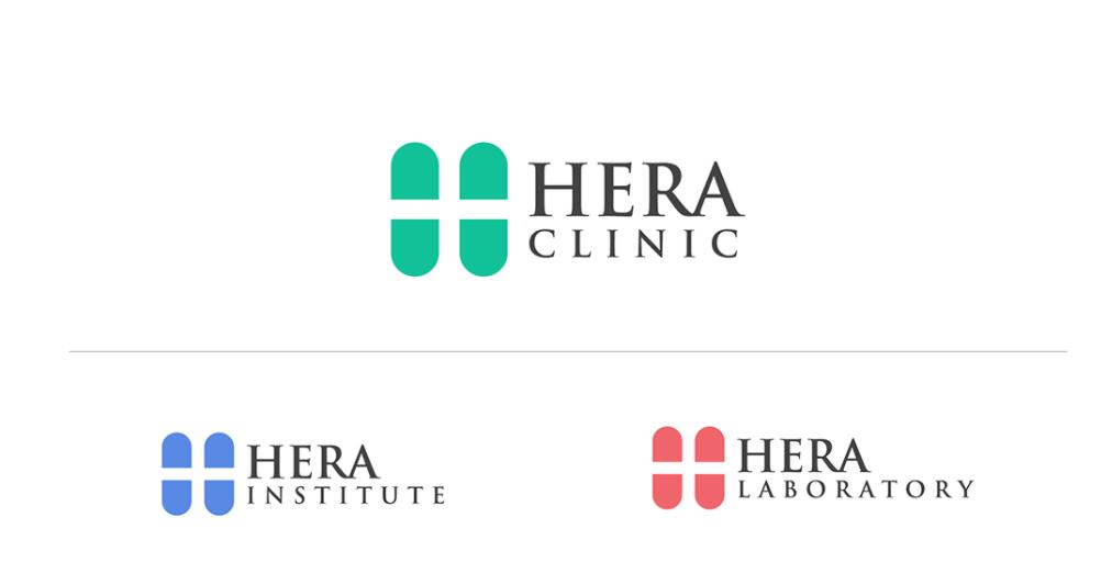 Hera Clinic 赫拉診所醫(yī)院logo設(shè)計(jì)vi設(shè)計(jì)，H字母+十字