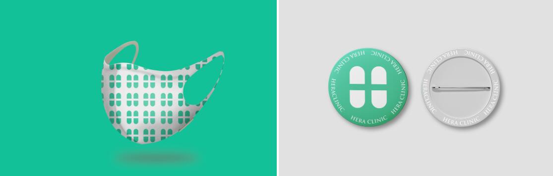 Hera Clinic 赫拉診所醫(yī)院logo設(shè)計(jì)vi設(shè)計(jì)，H字母+十字