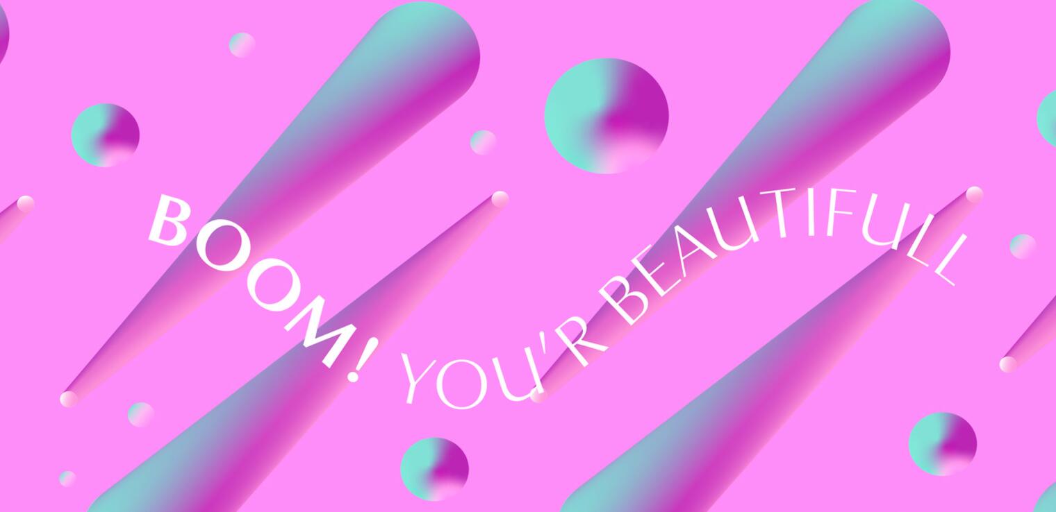 BOOMING 彩妝化妝品包裝設(shè)計(jì)，“粉金漸變色”金屬箔和閃光裝飾設(shè)計(jì)