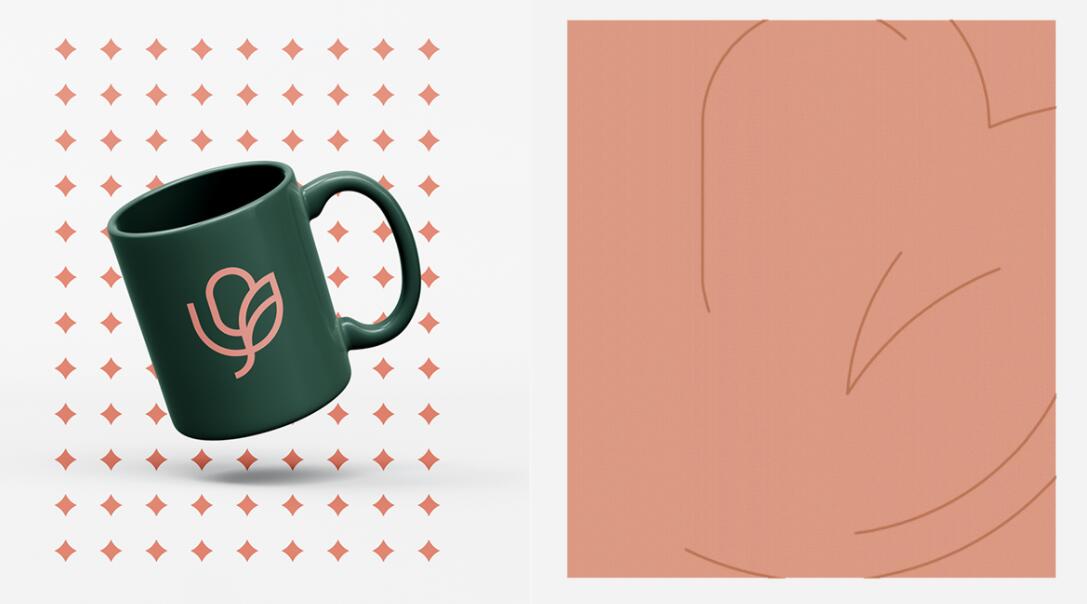 Oroface牙科牙齒矯正與口腔美容診所logo設(shè)計vi設(shè)計，花朵字母logo+粉綠配色