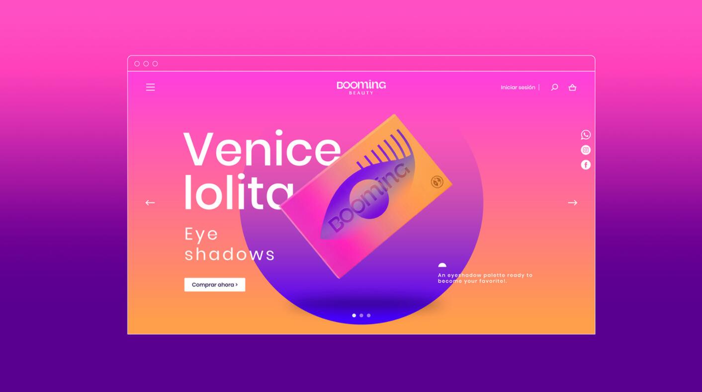 BOOMING 彩妝化妝品包裝設(shè)計(jì)，“粉金漸變色”金屬箔和閃光裝飾設(shè)計(jì)