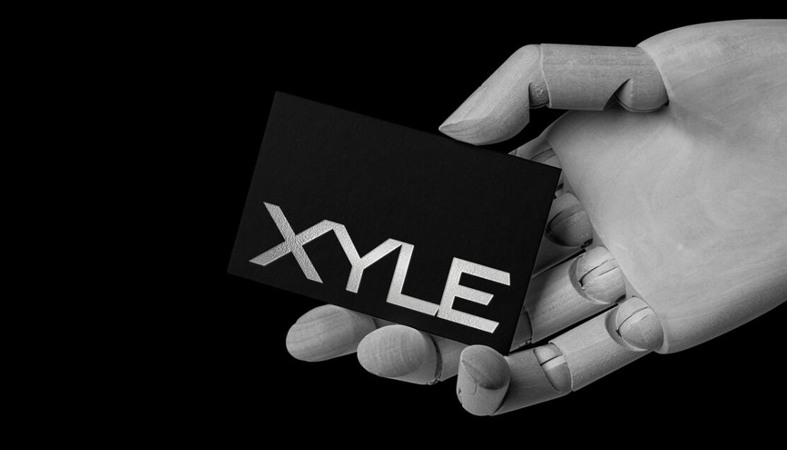 Xyle建筑設計公司logo設計品牌形象vis設計，x磚塊logo與超酷黑白漸變vi風