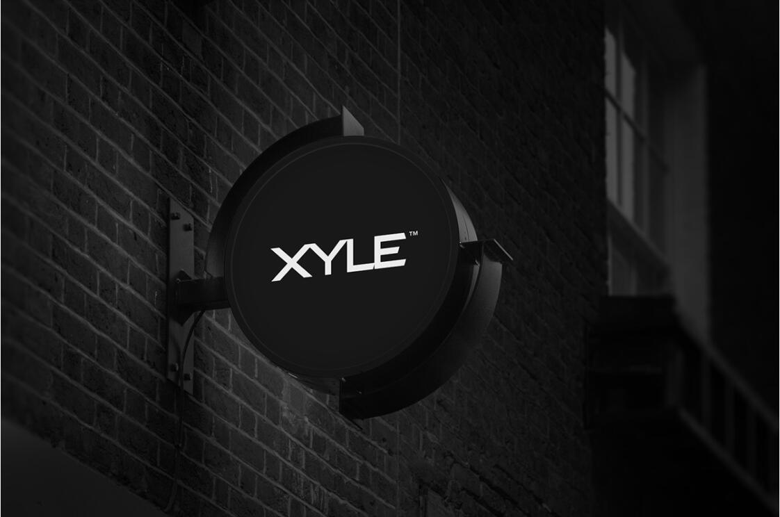Xyle建筑設計公司logo設計品牌形象vis設計，x磚塊logo與超酷黑白漸變vi風