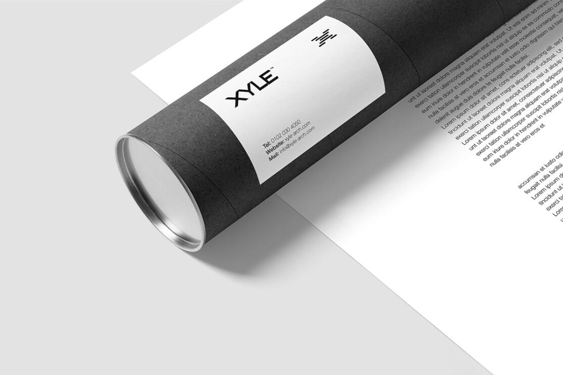 Xyle建筑設計公司logo設計品牌形象vis設計，x磚塊logo與超酷黑白漸變vi風