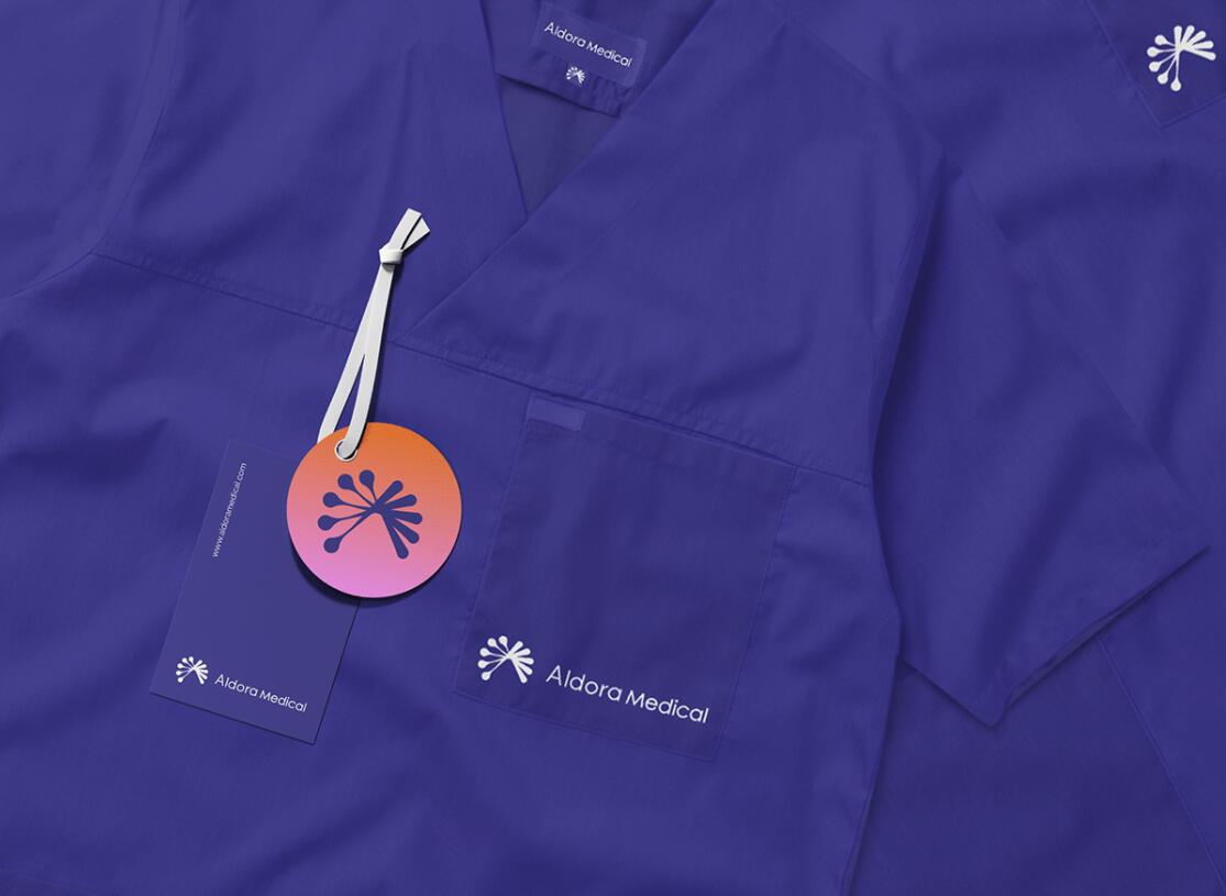 Aldora 醫(yī)療用品公司logo設(shè)計(jì)vi設(shè)計(jì)，基因重疊+字母A