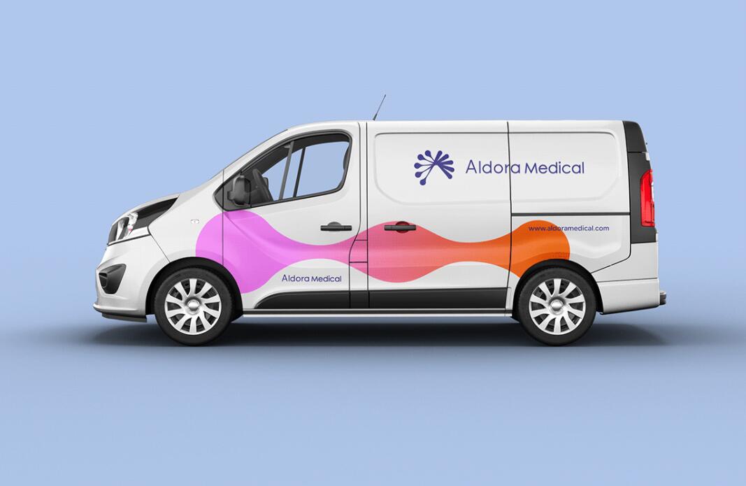 Aldora 醫(yī)療用品公司logo設(shè)計(jì)vi設(shè)計(jì)，基因重疊+字母A