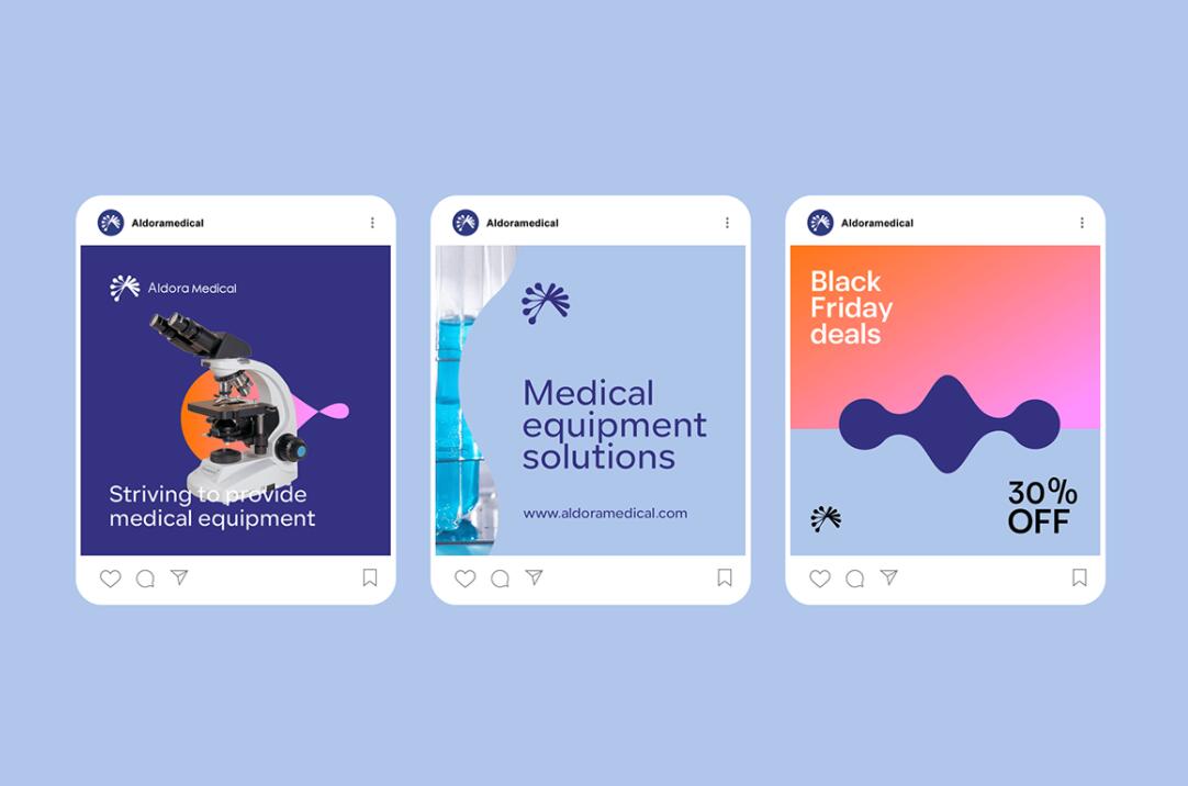 Aldora 醫(yī)療用品公司logo設(shè)計(jì)vi設(shè)計(jì)，基因重疊+字母A