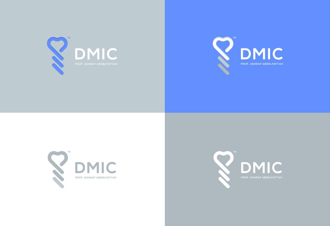 DMIC 亞科診所品牌logo-vi設(shè)計，明亮輕藍紫色搭配略灰色