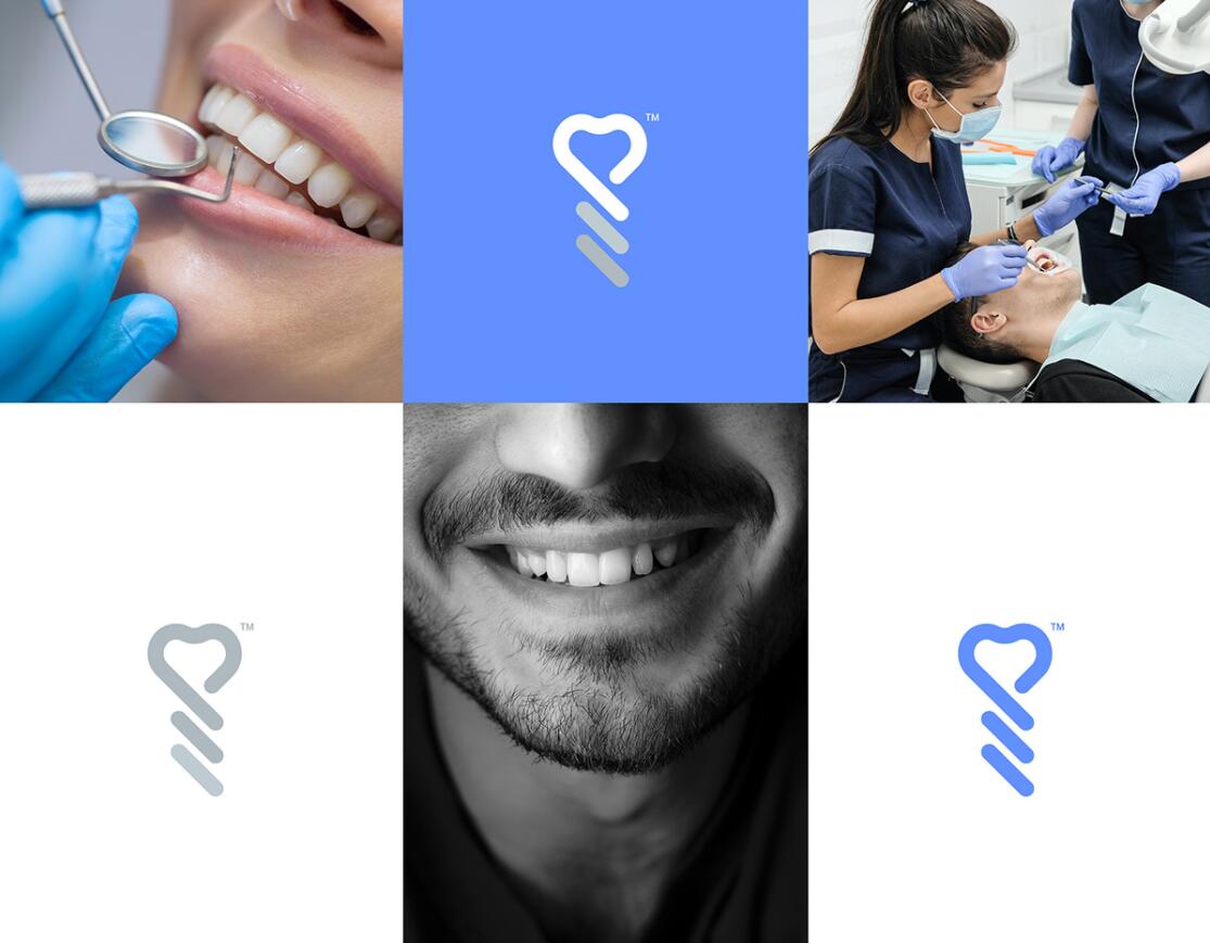 DMIC 亞科診所品牌logo-vi設(shè)計，明亮輕藍紫色搭配略灰色