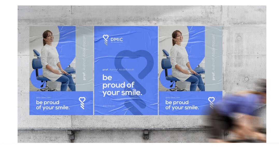 DMIC 亞科診所品牌logo-vi設(shè)計，明亮輕藍紫色搭配略灰色