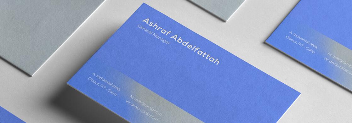 DMIC 亞科診所品牌logo-vi設(shè)計，明亮輕藍紫色搭配略灰色