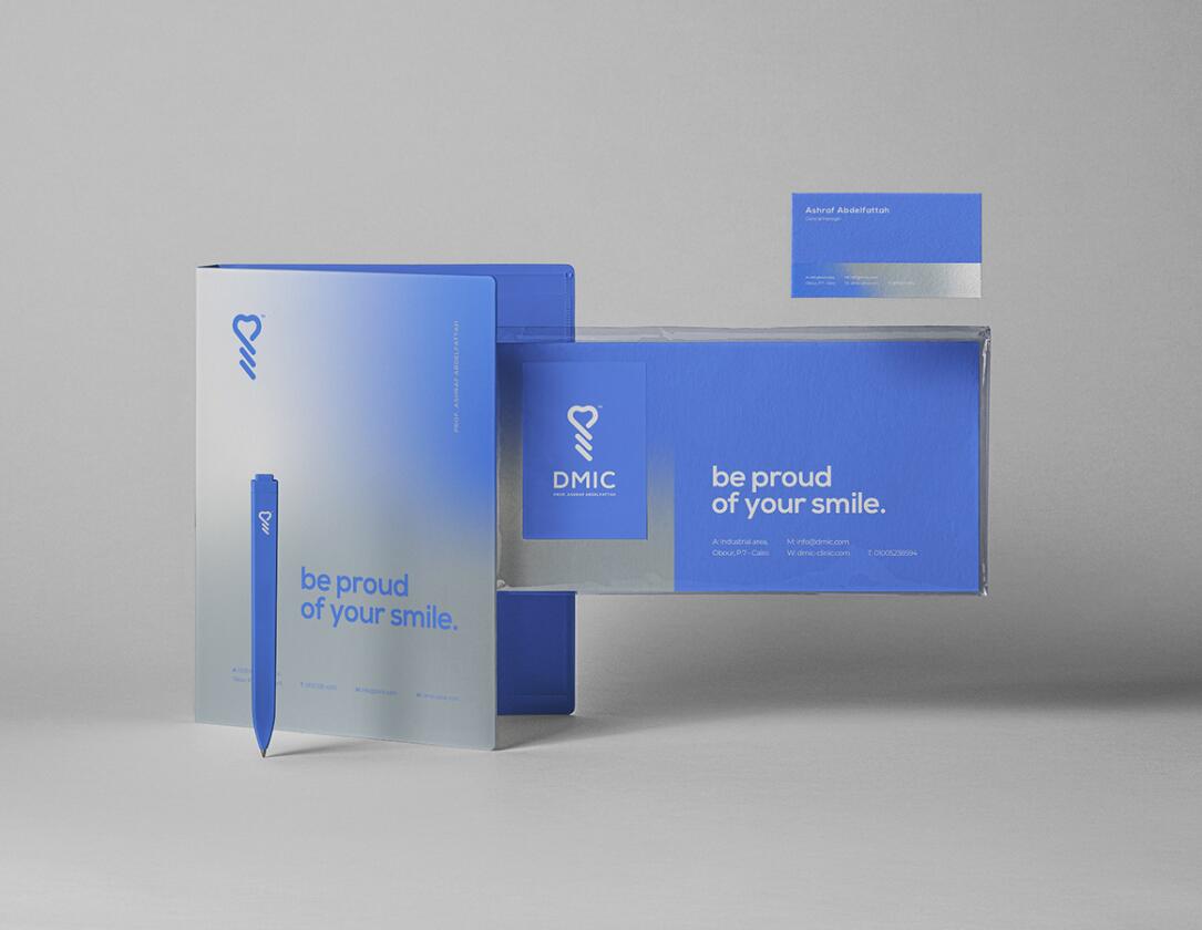 DMIC 亞科診所品牌logo-vi設(shè)計，明亮輕藍紫色搭配略灰色