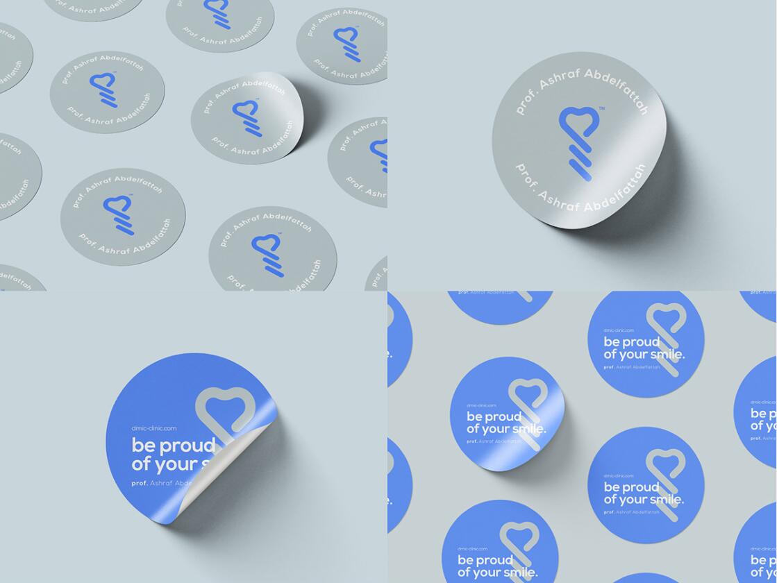 DMIC 亞科診所品牌logo-vi設(shè)計，明亮輕藍紫色搭配略灰色